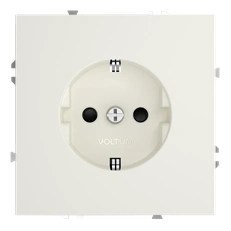 Изображение Розетка встраиваемая VOLTUM S70 с заземлением и защитными шторками 16А (хлопок)